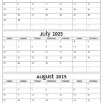 June To August Calendar 2025 Templates   Three Months Pertaining To June Through August 2025 Calendar
