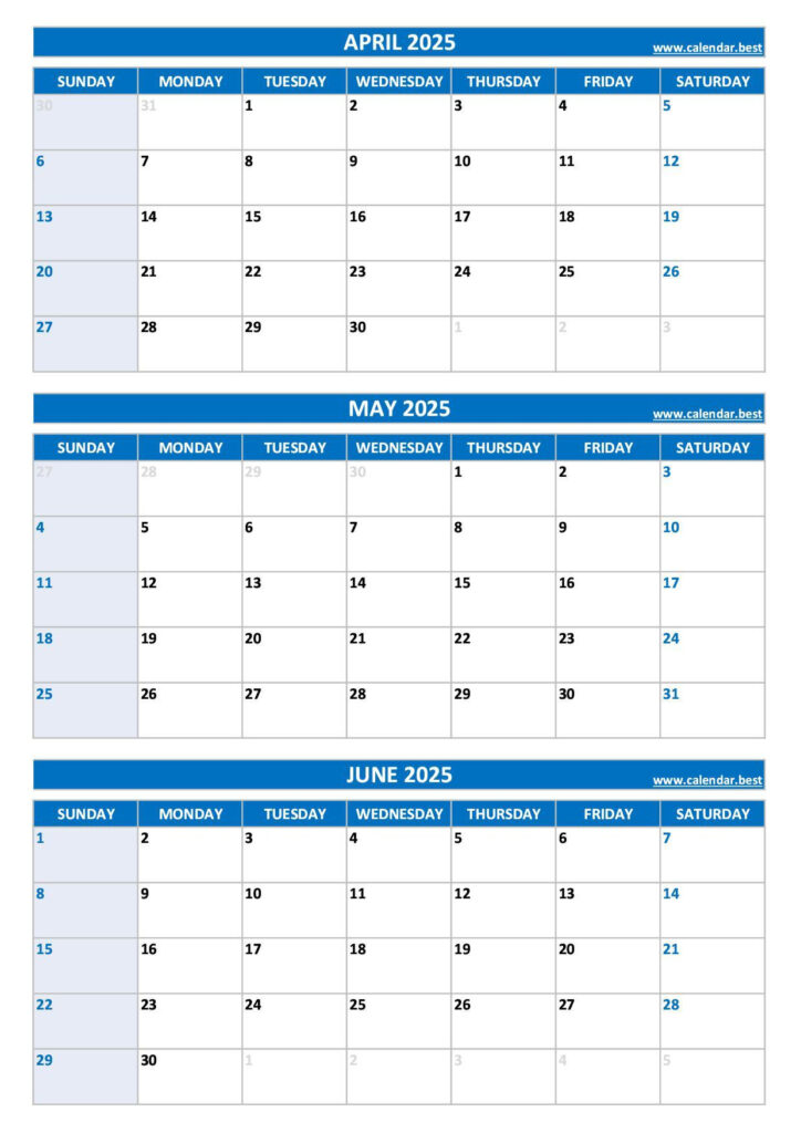 Printable 2Nd Quarter 2025 Calendar Intended For April To June 2025 Calendar Printable 2Nd Quarter 2025 Calendar Intended For April To June 2025 Calendar