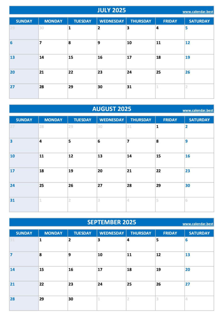Printable 3Rd Quarter 2025 Calendar In Printable 3 Month Calendar 2025 June July August Printable 3Rd Quarter 2025 Calendar In Printable 3 Month Calendar 2025 June July August