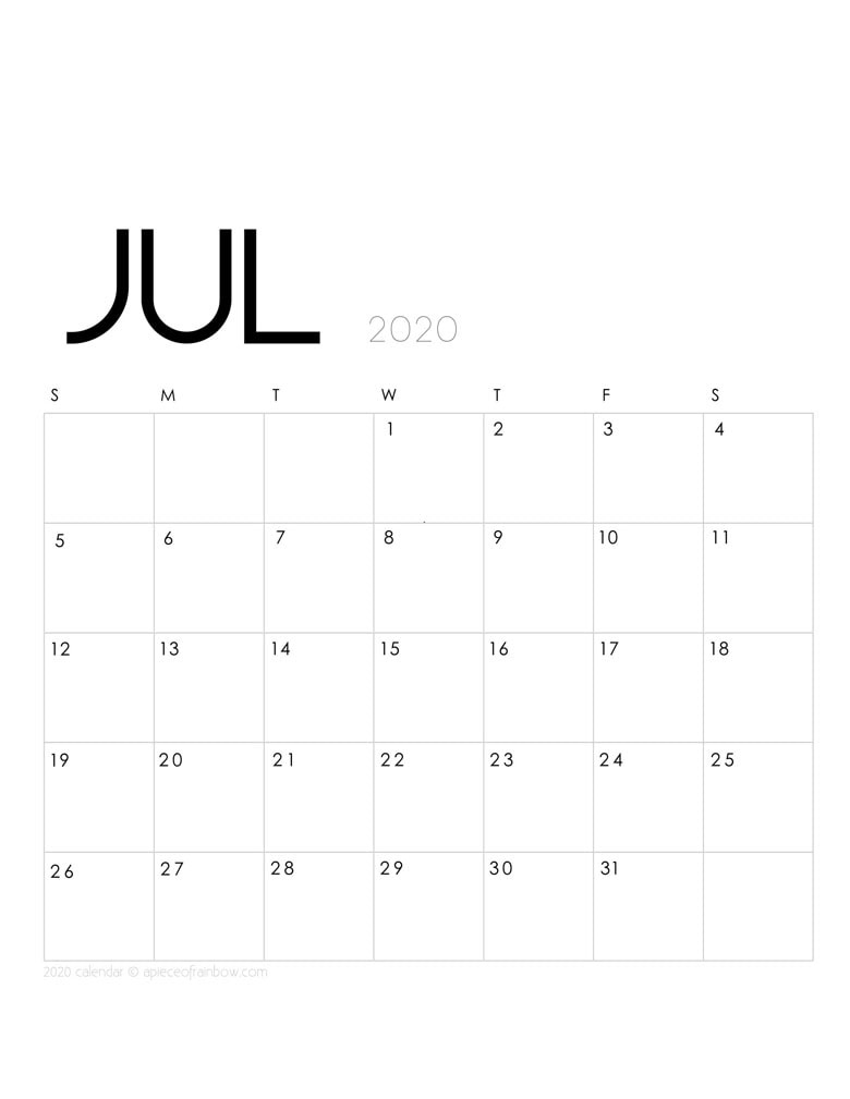 Printable July 2020 Calendar Monthly Planner {2 Designs: Flowers In Free Printable Calendar July 202 Printable July 2020 Calendar Monthly Planner {2 Designs: Flowers In Free Printable Calendar July 202