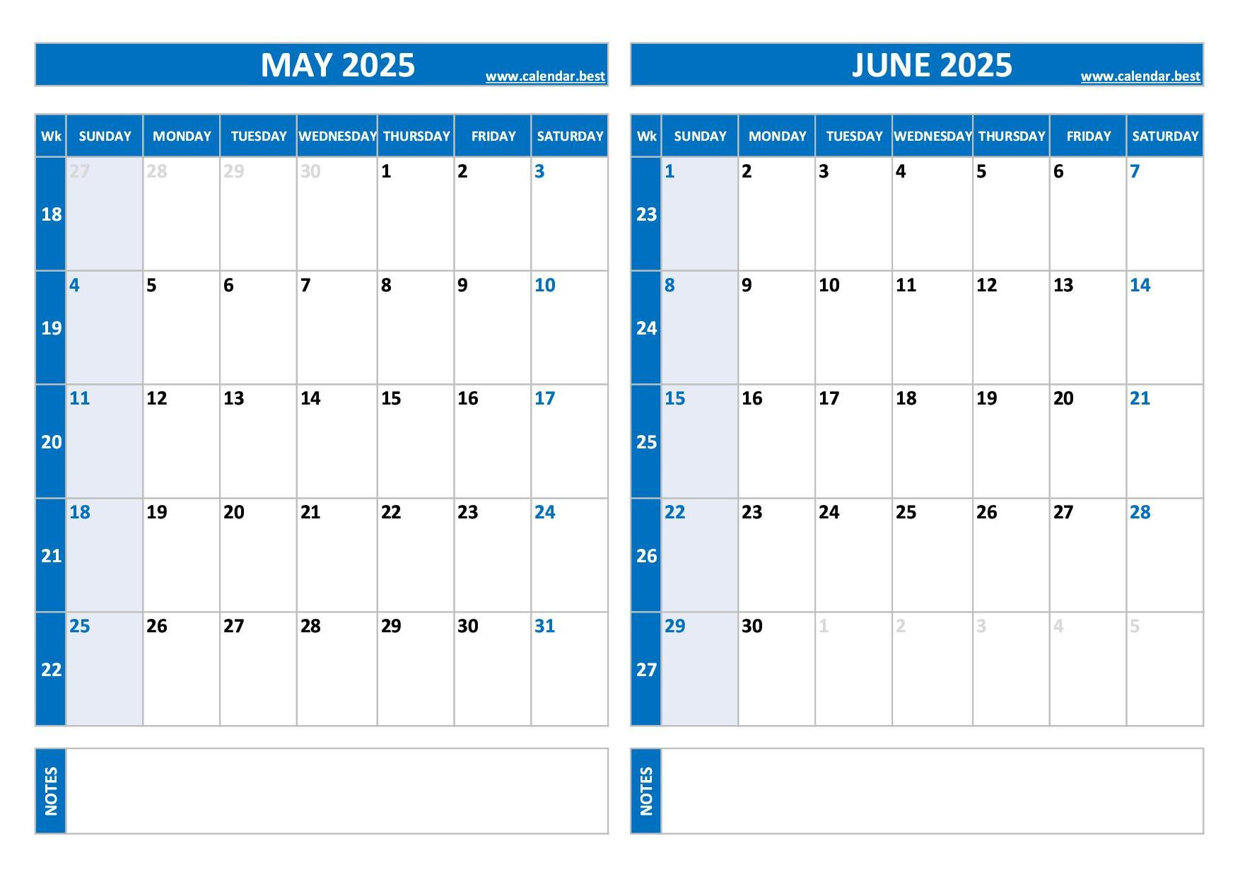 Printable May And June 2025 Calendar - Free Pdf &amp;amp; Jpg Downloads pertaining to June 2025 Calendar General Blue