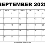 Printable September 2025 Calendar For Printable Calendar September 2024   June 2025
