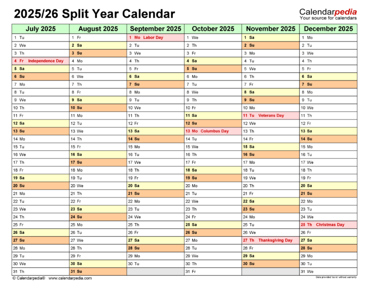 June 2025 to December 2025 Calendar