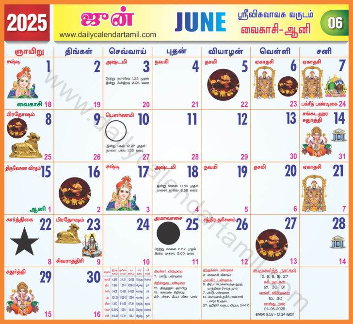 June 2025 Tamil Calendar