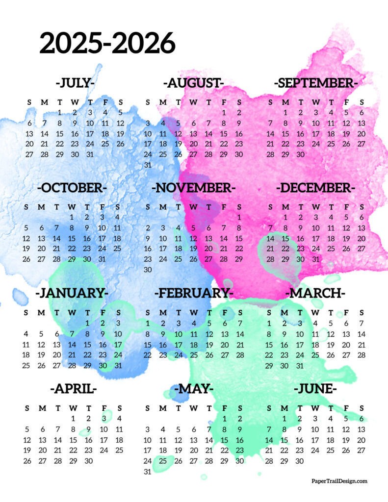 2025 2026 School Year Calendar Free Printable Paper Trail Design Intended For July 2025 To June 2026 School Calendar 2025 2026 School Year Calendar Free Printable Paper Trail Design Intended For July 2025 To June 2026 School Calendar