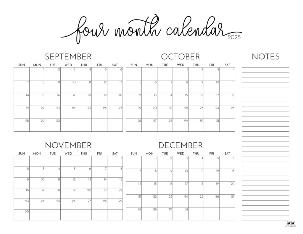 2025 Four Month Calendars 31 Free Printables | Printabulls Regarding 4 Month Calendar May June July August 2025 2025 Four Month Calendars 31 Free Printables | Printabulls Regarding 4 Month Calendar May June July August 2025