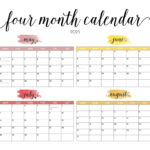 2025 Four Month Calendars   31 Free Printables | Printabulls With 4 Month Calendar May June July August 2025
