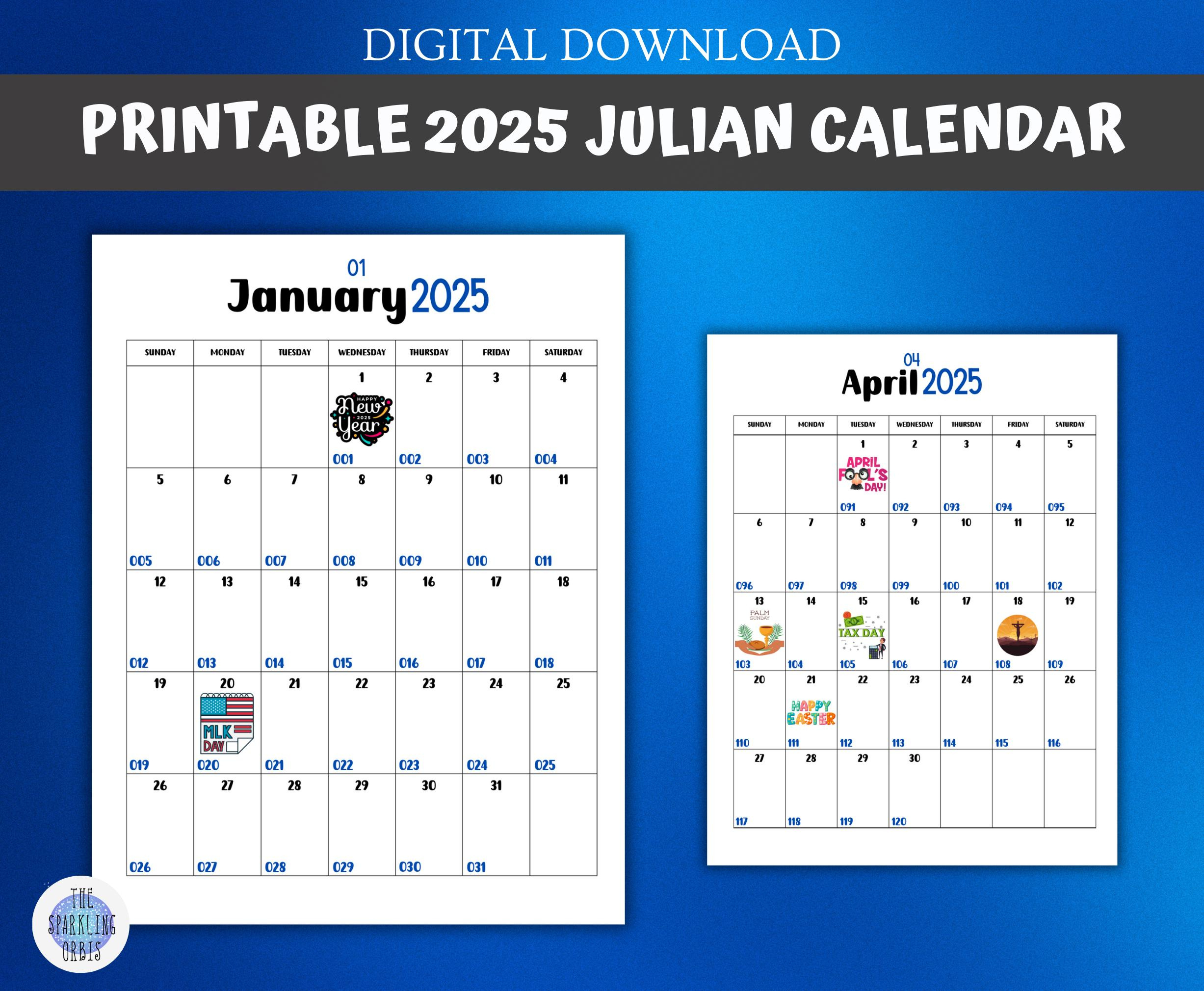 2025 Printable Julian Calendar | 8.5 X 11 In | Government And within Julian Day Calendar 2025 Printable