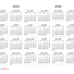 Calendar 2025 And 2026 On One Page | Calendar Quickly Inside July 2025 To June 2026 Calendar Printable Free