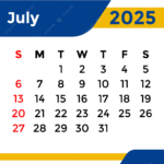 Calendar 2025 July Month Vector Template Download On Pngtree Inside July Month Calendar 2025