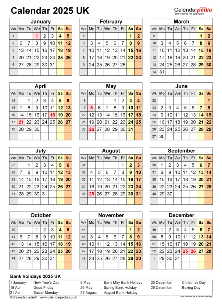 July 2025 Calendar Printable UK