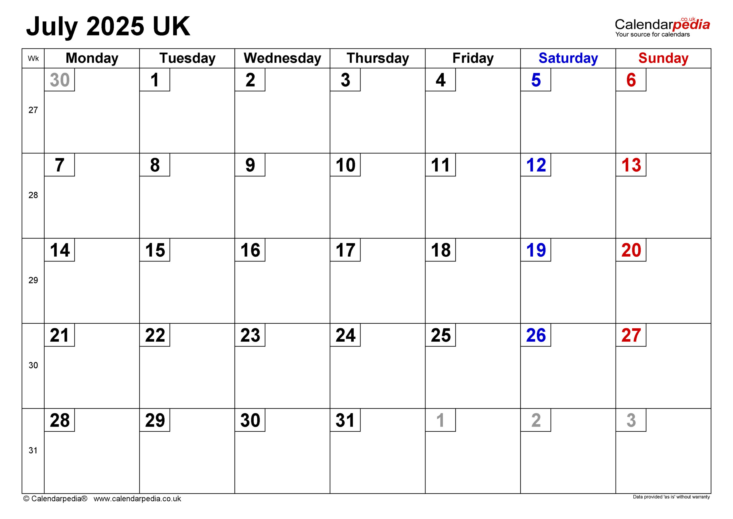 Calendar July 2025 Uk With Pdf, Excel And Word Templates within July 2025 Calendar United Kingdom