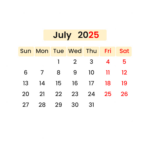 Calendar July 2025 Vector With National Holidays And Colorful Regarding National Calendar July 2025