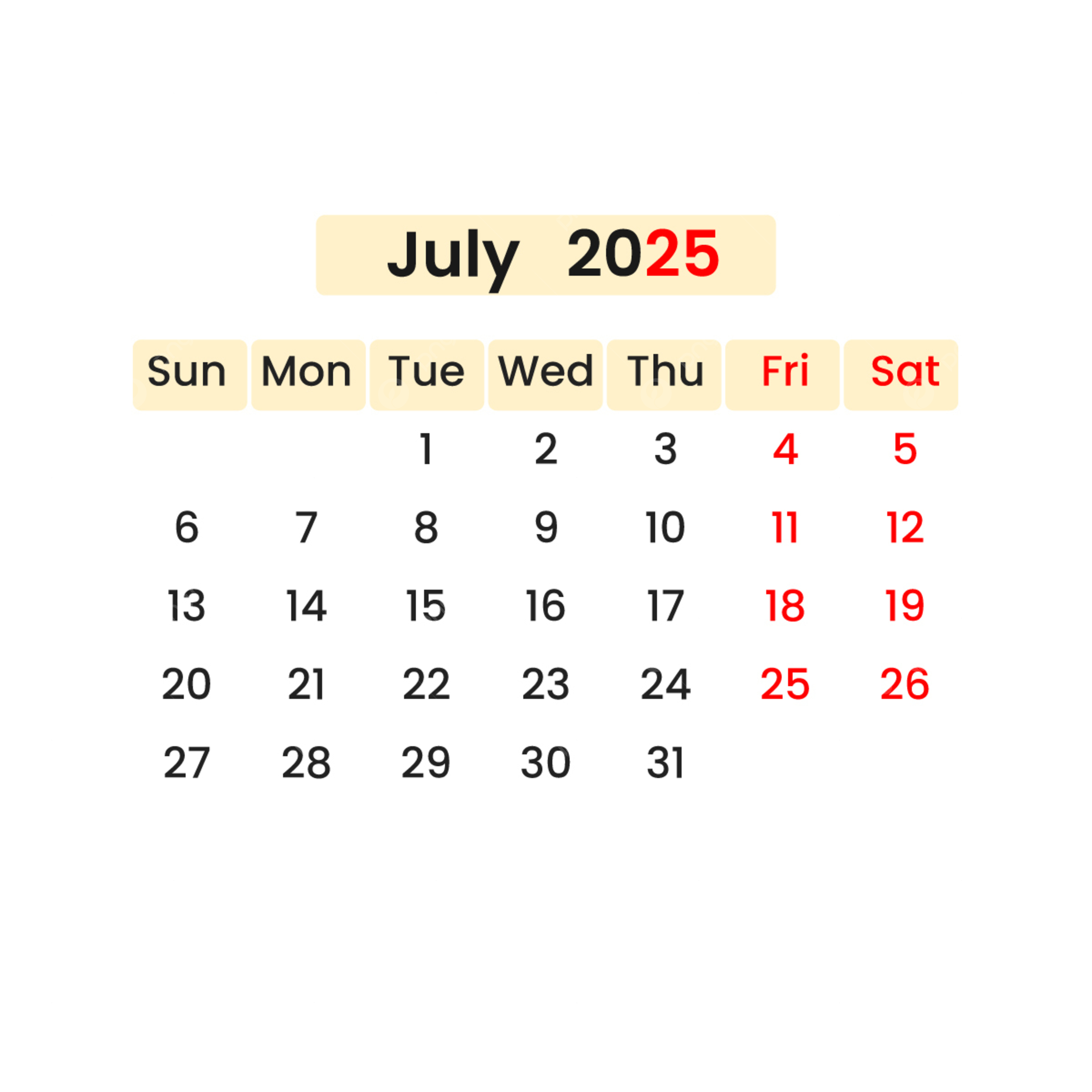 Calendar July 2025 Vector With National Holidays And Colorful regarding National Calendar July 2025