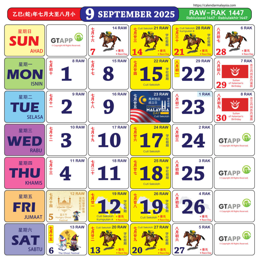 Calendar Malaysia 2025 Calendar Malaysia With Calendar Kuda July 2025 Calendar Malaysia 2025 Calendar Malaysia With Calendar Kuda July 2025