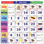 Calendar Malaysia 2025   Calendar Malaysia With Regard To July Calendar 2025 Malaysia