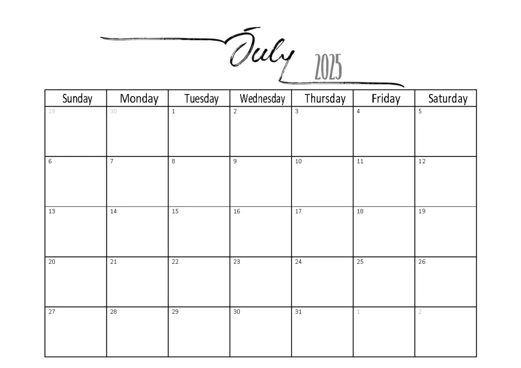 Free 2025 Calendar Template Word | Instant Download Intended For July Calendar 2025 Word Free 2025 Calendar Template Word | Instant Download Intended For July Calendar 2025 Word