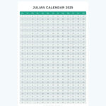 Free Julian Calendar 2025 Throughout Julian Calendar 2025 Free Printable
