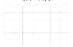 Free Printable 2025 Blank Calendar Templates (All 12 Months) throughout July Calendar 2025 Template