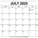 Free Printable July 2025 Calendar Templates With Holidays   Wiki Calendar With July 2025 Wiki Calendar Printable Free