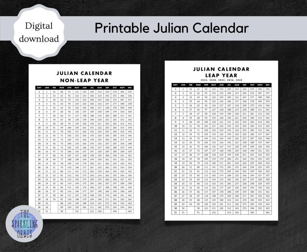 Julian Calendar | Military | Government | Digital Download Throughout Julian Date Calendar Perpetual And Leap Year Printable Julian Calendar | Military | Government | Digital Download Throughout Julian Date Calendar Perpetual And Leap Year Printable