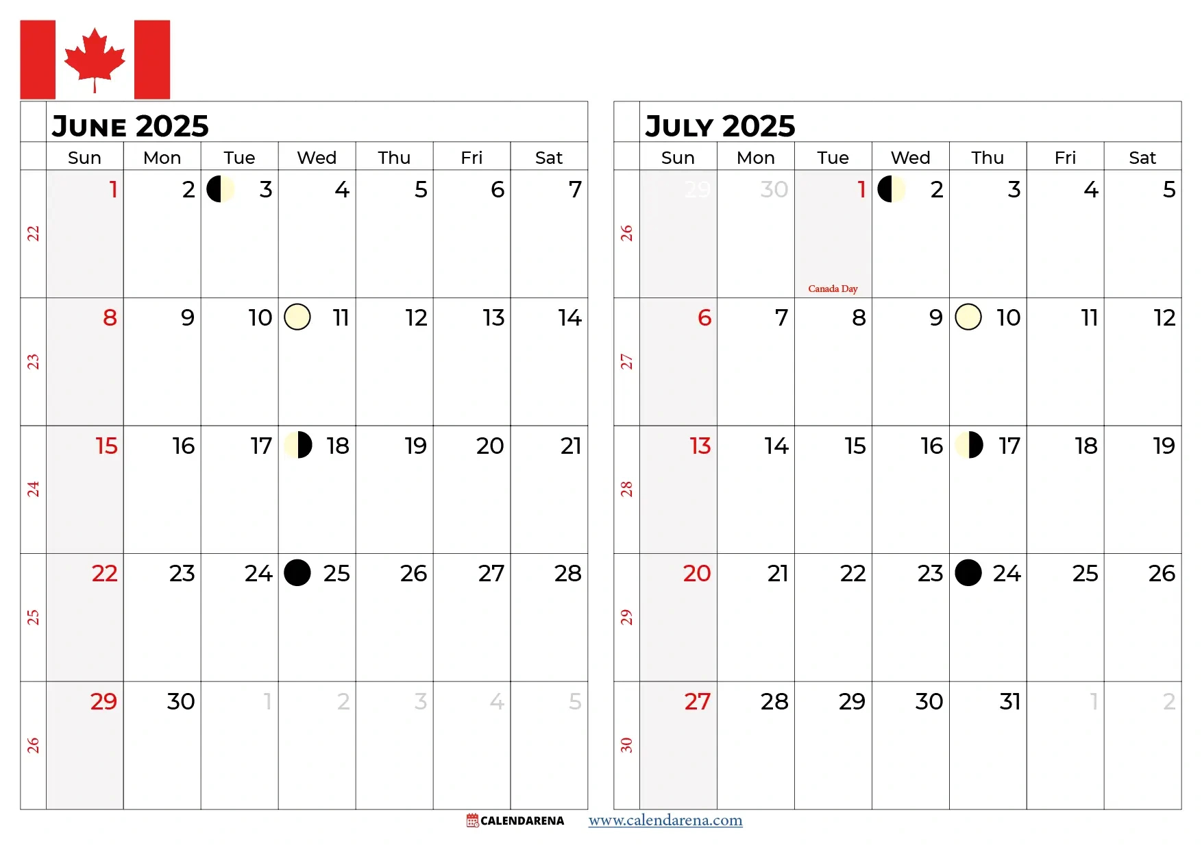 July 2025 Calendar Canada regarding July Calendar 2025 Canada