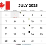 July 2025 Calendar Canada With Holidays Pertaining To July 2025 Canada Calendar Printable