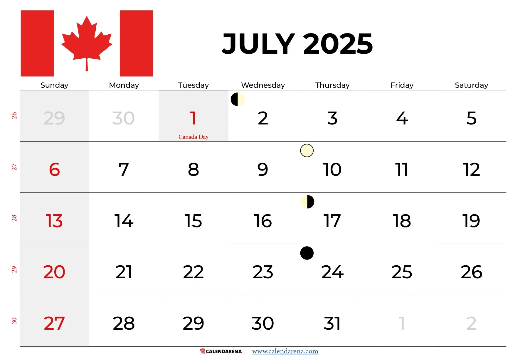 July 2025 Calendar Canada With Holidays pertaining to July 2025 Canada Calendar Printable