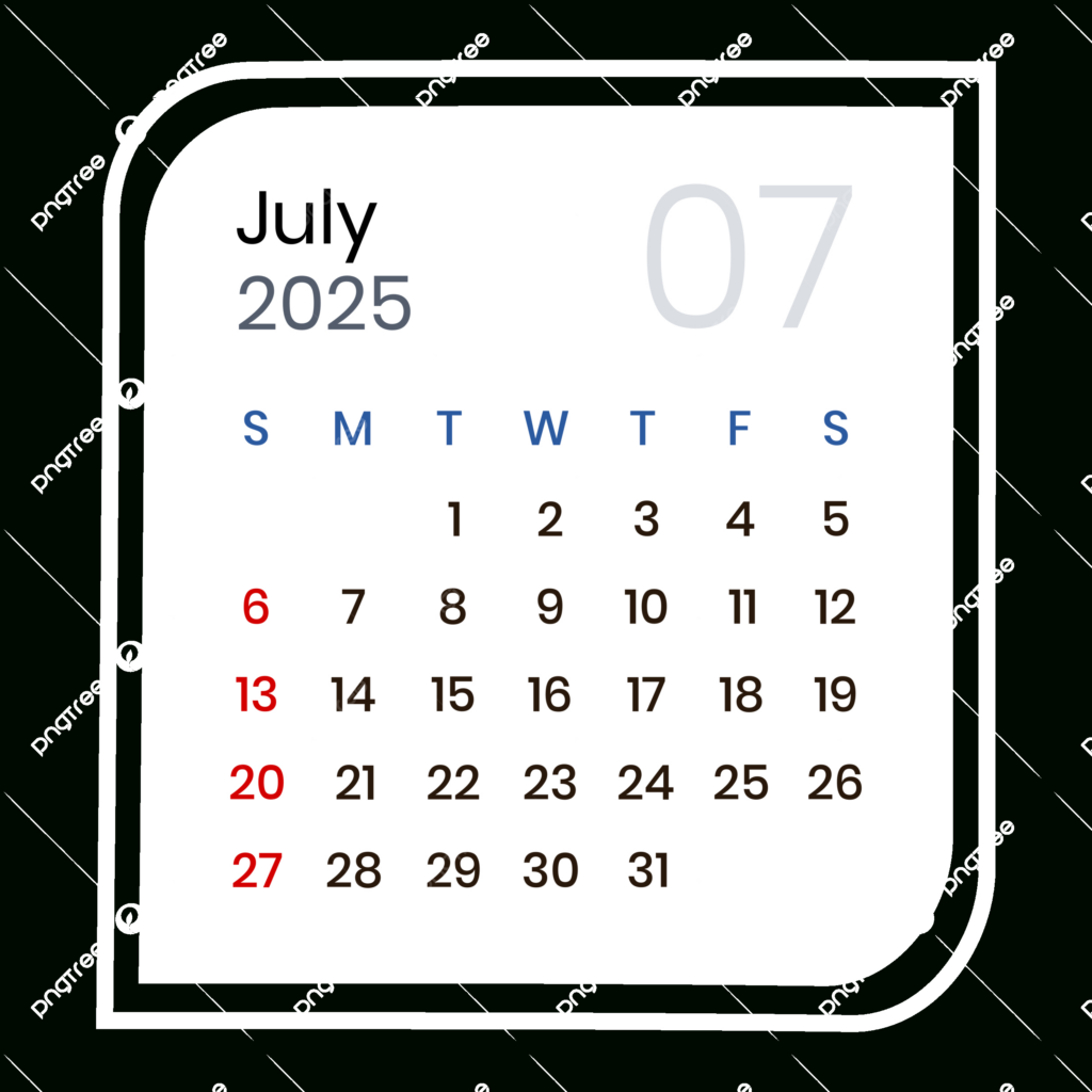 July 2025 Calendar Elegant Vector, July 2025, July 2025 Calendar In July Calendar 2025 Png July 2025 Calendar Elegant Vector, July 2025, July 2025 Calendar In July Calendar 2025 Png