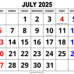 July 2025 Calendar (Free Printable) – Free Printables, Monograms Inside Calendar Of July 2025