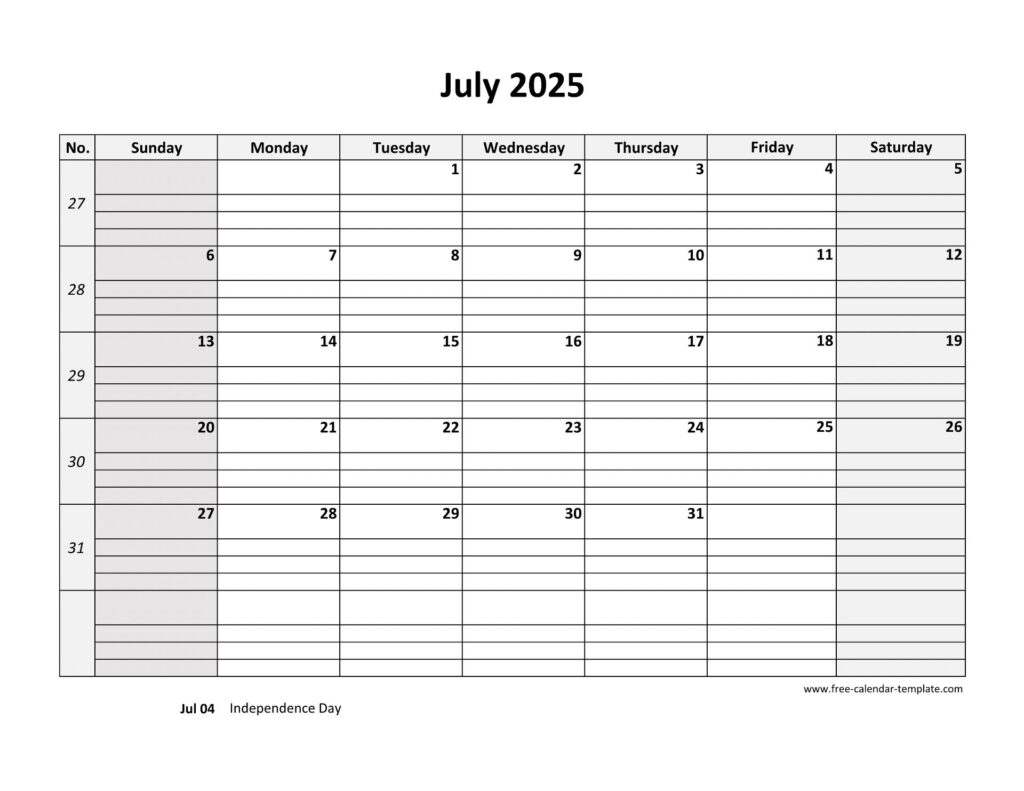 July 2025 Calendar Free Printable With Grid Lines Designed Intended For July 2025 Calendar With Lines Printable Free July 2025 Calendar Free Printable With Grid Lines Designed Intended For July 2025 Calendar With Lines Printable Free