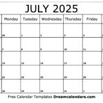 July 2025 Calendar   Free Printable With Holidays And Observances With July 13 2025 Calendar