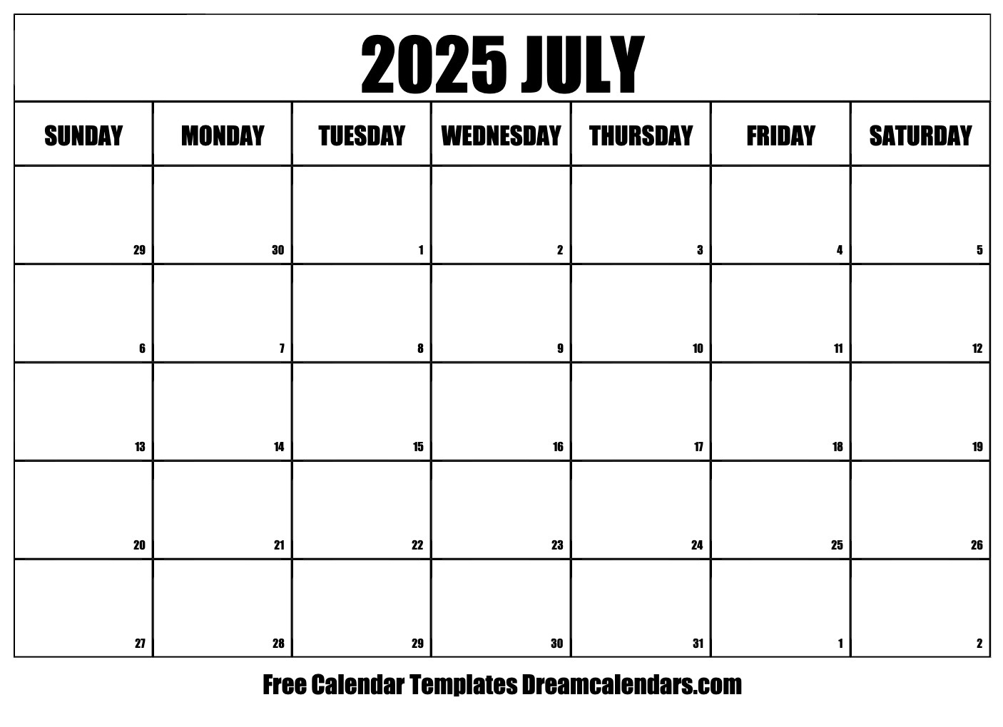 July 2025 Calendar - Free Printable With Holidays And Observances with July 4 2025 Calendar