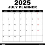 July 2025 Calendar. Week Starts On Monday. Blank Calendar Template Pertaining To July Calendar 2025 Monday To Sunday