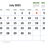 July 2025 Calendar With Extra Large Dates | Wikidates Inside July 13 2025 Calendar