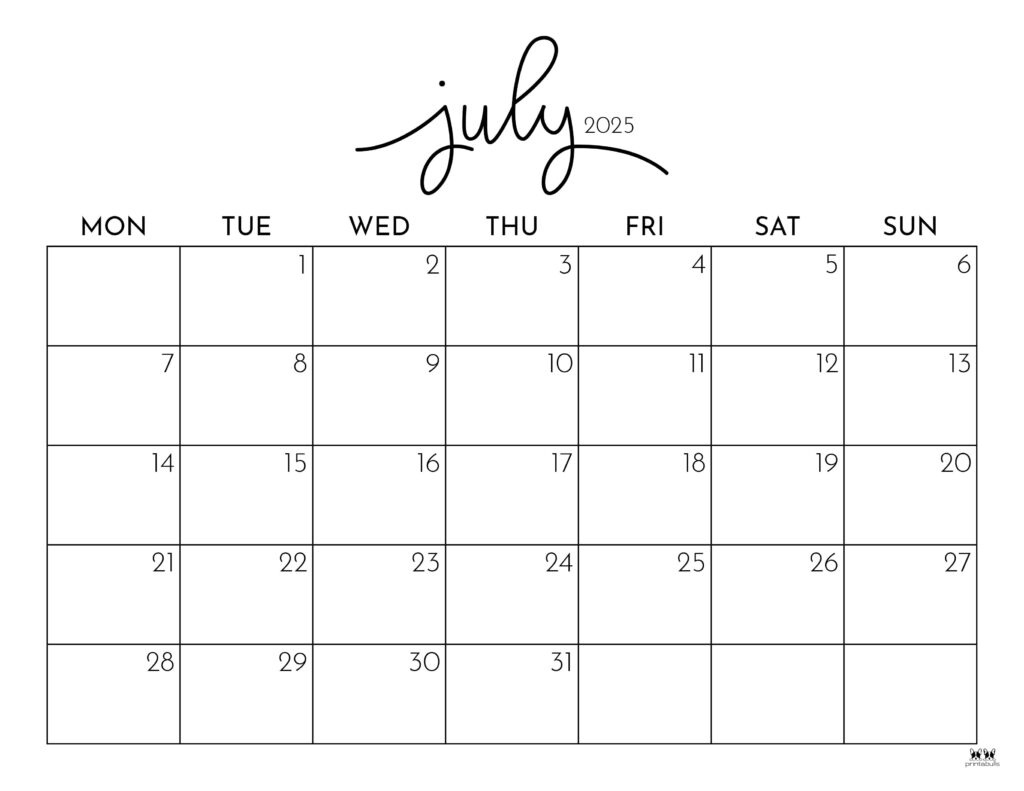 July 2025 Calendars 107 Free Printables | Printabulls Intended For Free Printable July Calendar 2025 With Holidays July 2025 Calendars 107 Free Printables | Printabulls Intended For Free Printable July Calendar 2025 With Holidays