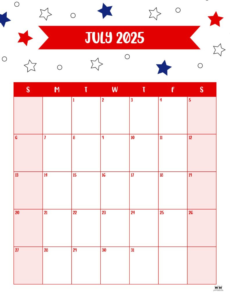 July 2025 Calendars 107 Free Printables | Printabulls Intended For July 2025 Calendar Printable Word July 2025 Calendars 107 Free Printables | Printabulls Intended For July 2025 Calendar Printable Word