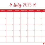 July 2025 Calendars   107 Free Printables | Printabulls Within 18 Month Calendar Starting July 2025