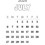 July 2025 Calendars   23 Cute Free Printable Pdfs | Saturdaygift Intended For July 13 2025 Calendar