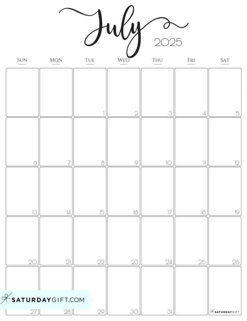 July 2025 Calendars 23 Cute Free Printable Pdfs | Saturdaygift Regarding July 2025 Calendar Vertical July 2025 Calendars 23 Cute Free Printable Pdfs | Saturdaygift Regarding July 2025 Calendar Vertical