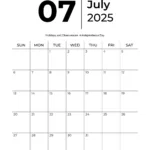 July 2025 Calendars   Free Printable & Fillable Intended For Printable July Calendar 2025 Template