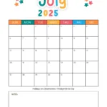 July 2025 Calendars   Free Printable & Fillable With July 2025 Calendar Kids