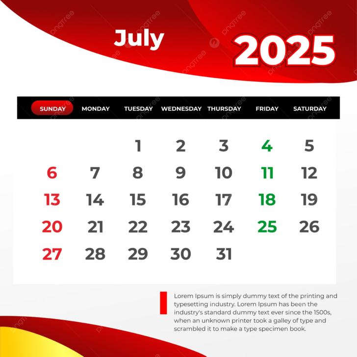 July Calendar 2025 Singapore