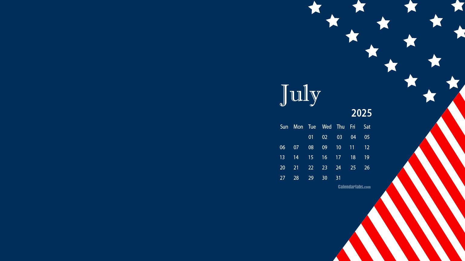July 2025 Desktop Wallpaper Calendar - Calendarlabs in July 2025 Calendar Labs