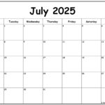 July 2025 Monday Calendar | Monday To Sunday Within 18 Month Calendar Starting July 2025