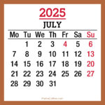 July 2025 Monthly Calendar With Holidays, Printable Free, Beige Throughout July Calendar 2025 Holidays