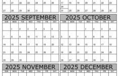July To December 2025 Calendar Templates – Six Months inside 6 Month Calendar July to December 2025