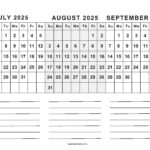 July To September 2025 Calendar (Q3)   Calendarkart Pertaining To July Aug Sept 2025 Calendar Printable
