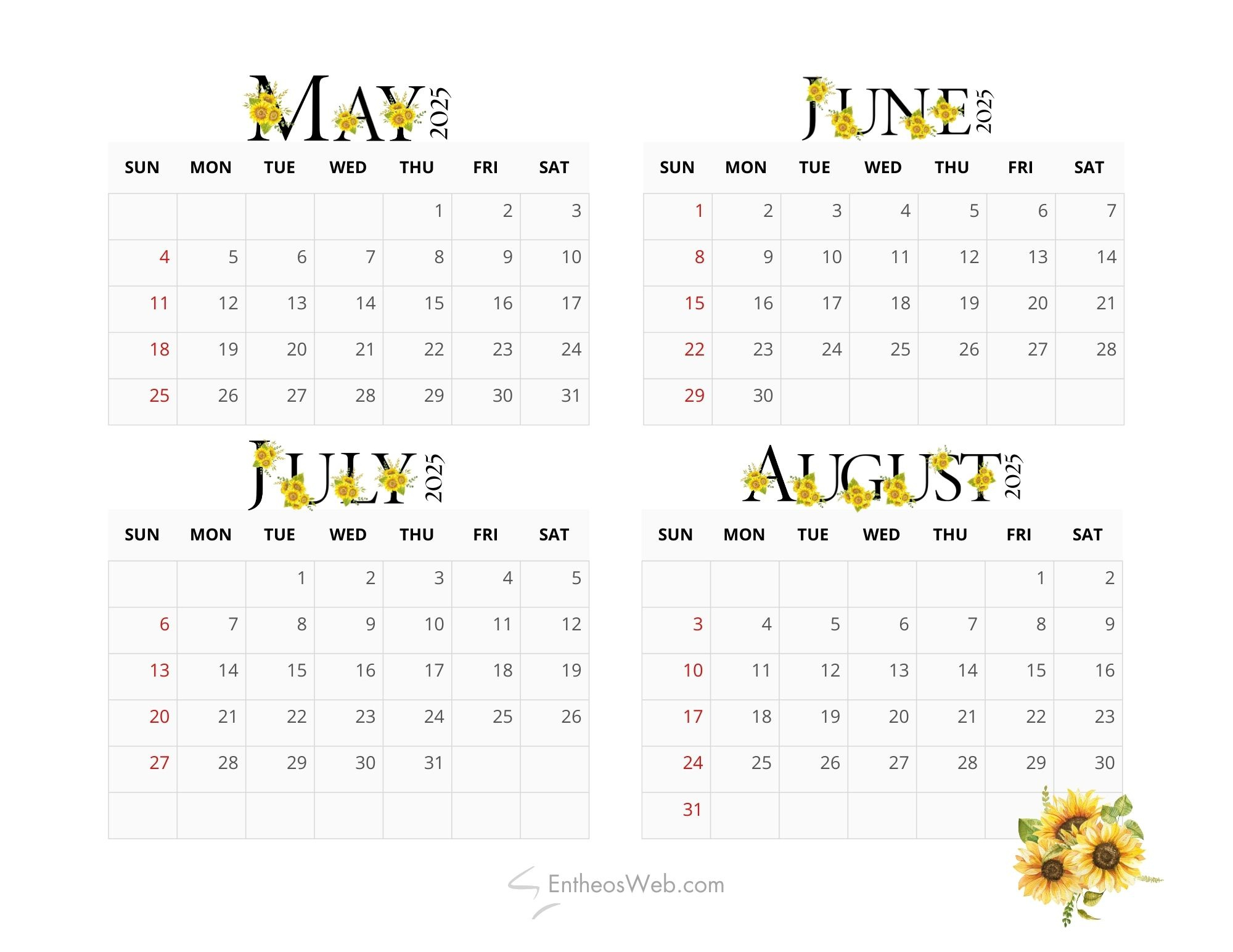 May, June, July, August – 4 Month Calendar | Entheosweb within 4 Month Calendar May June July August 2025