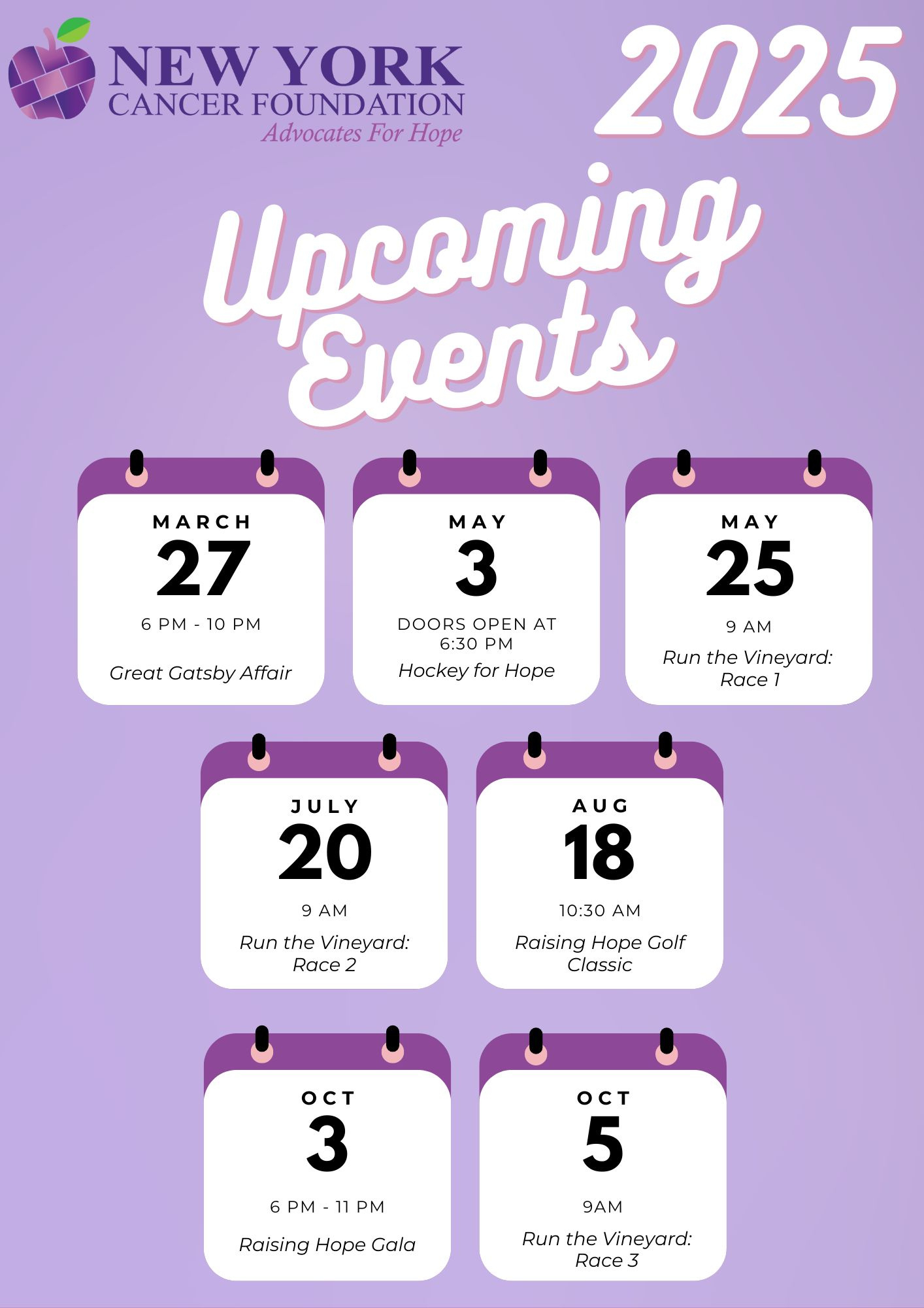 Ny Cancer Foundation with regard to New York Event Calendar July 2025